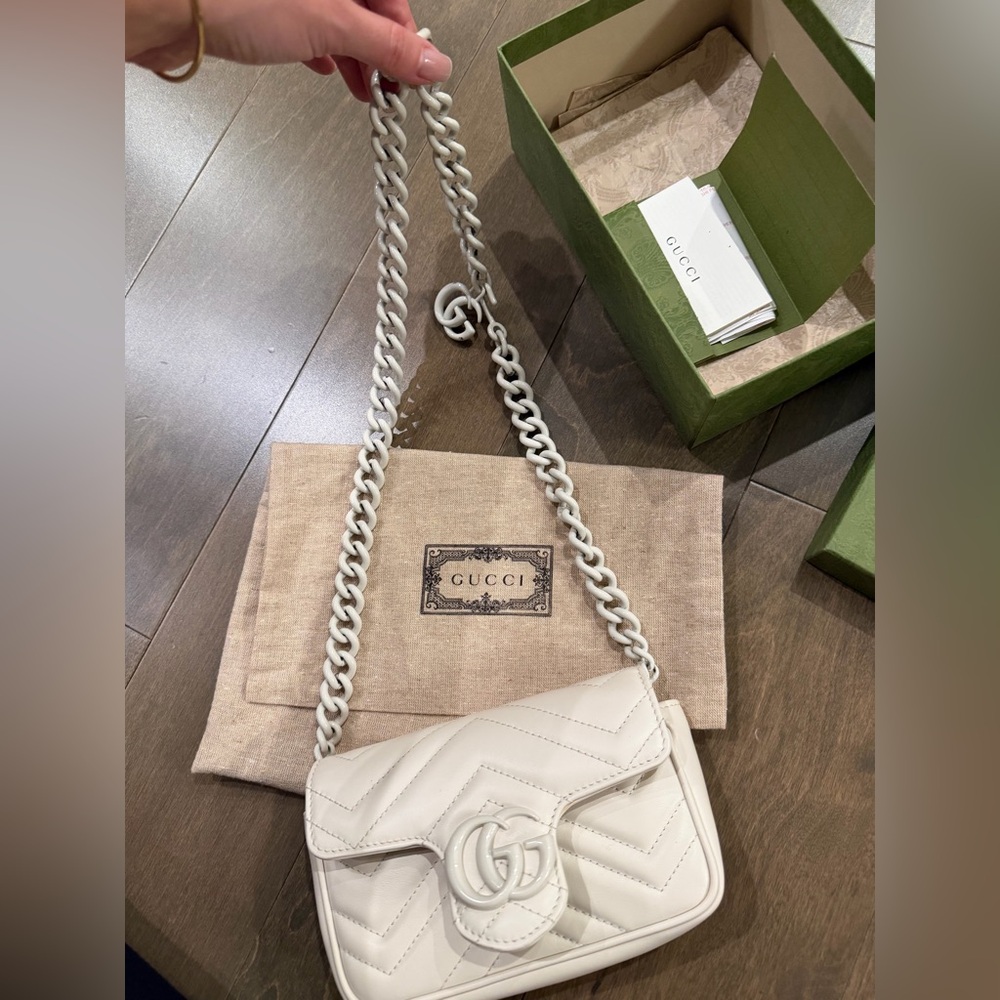 Gucci Marmont White Purse/Belt Bag